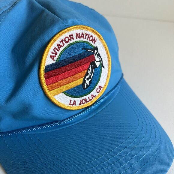 Aviator Nation Signature La Jolla San Diego Vintage Nylon Hat SnapBack Blue - Picture 3 of 13